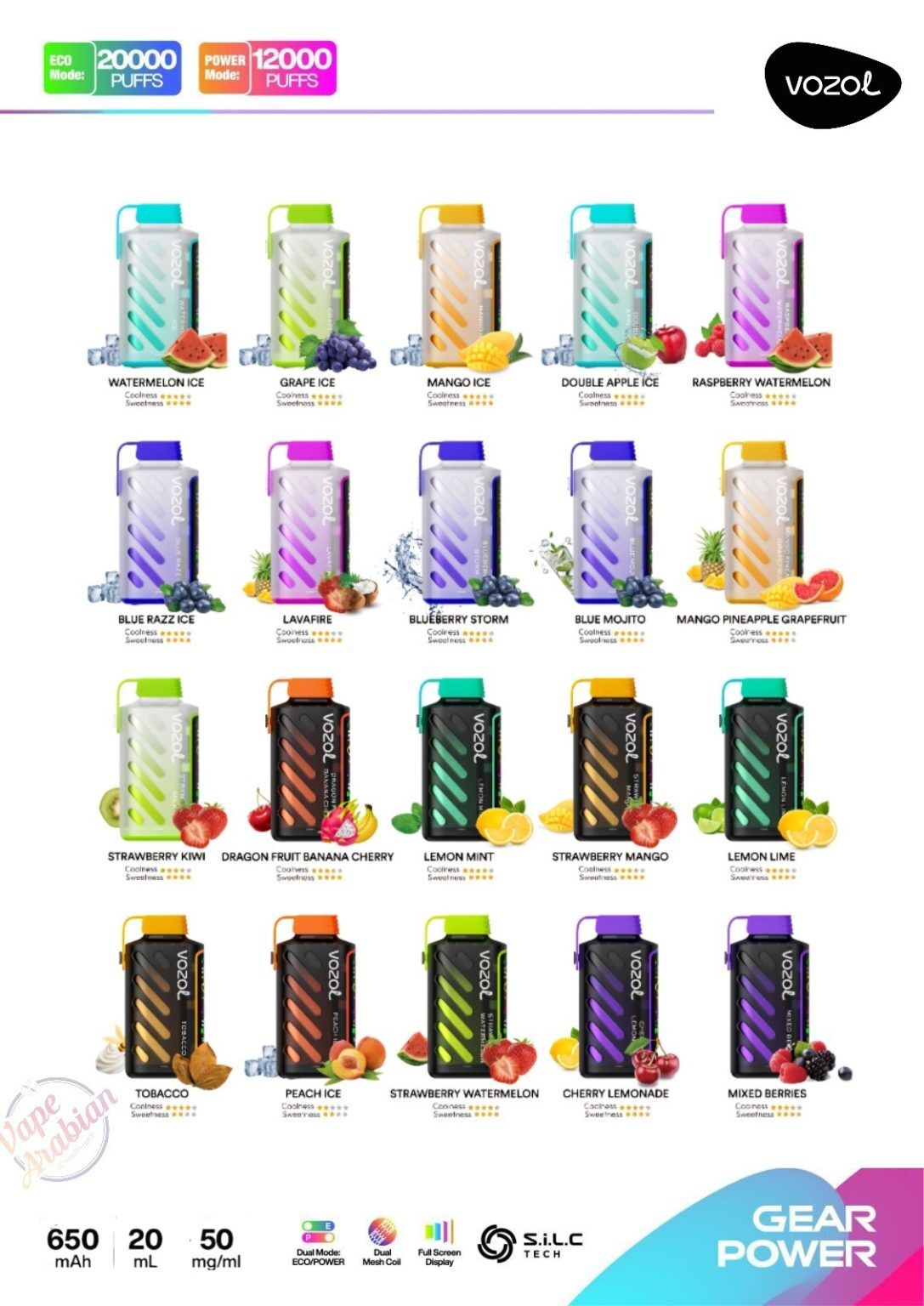 12k vozol star VOZOL Gear Power 20000 Puffs Best Online Vape Shop In UAE