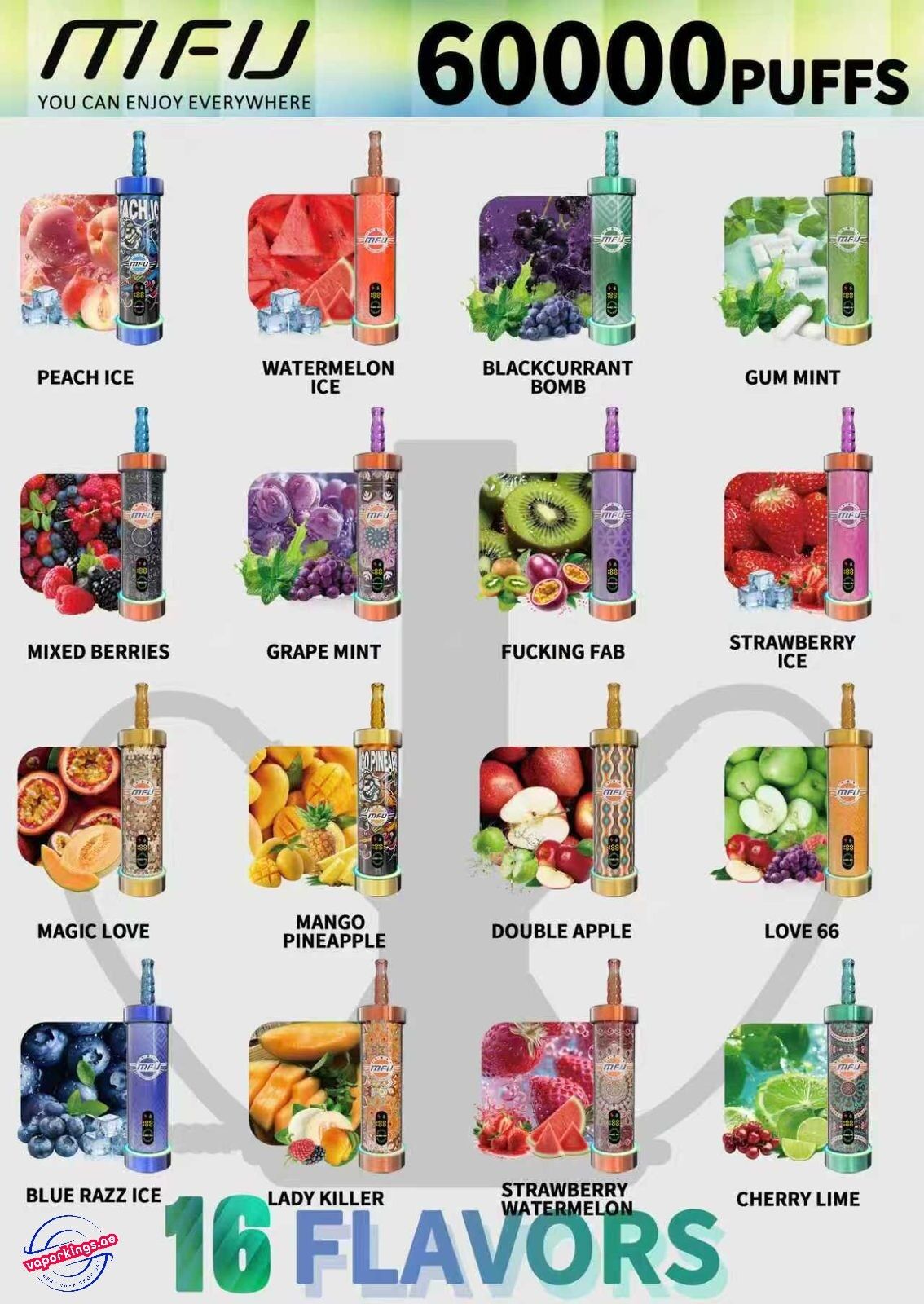 MFU SHISHA X2 Hookah 60000 Puff Disposable Vape MFU Shisha X2 Hookah 60000 Puff