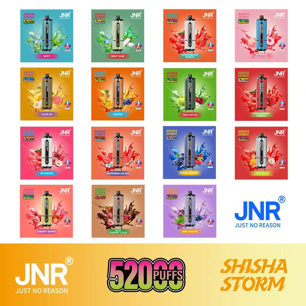 JNR Shisha Storm 52000 Puffs